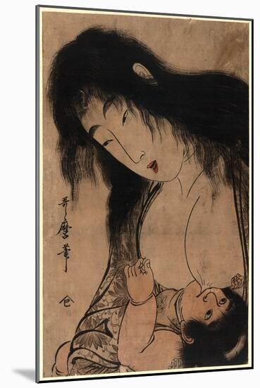 Yamauba No Chichi O Suh Kintaro-Kitagawa Utamaro-Mounted Giclee Print
