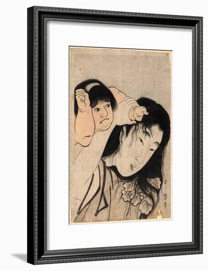 Yamauba No Kami O Tsukamu Kintaro-Kitagawa Utamaro-Framed Giclee Print