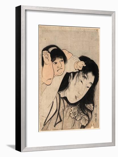 Yamauba No Kami O Tsukamu Kintaro-Kitagawa Utamaro-Framed Giclee Print