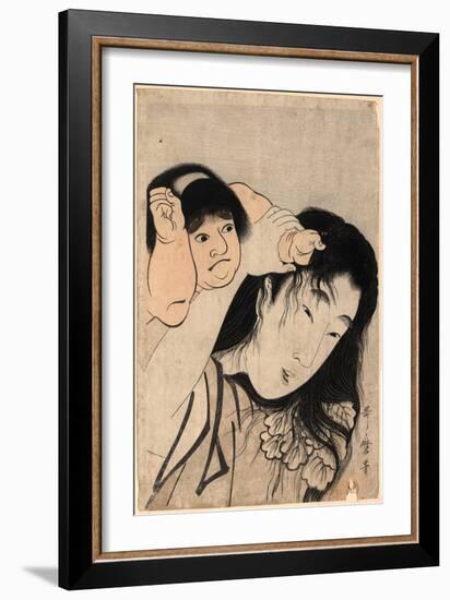 Yamauba No Kami O Tsukamu Kintaro-Kitagawa Utamaro-Framed Giclee Print