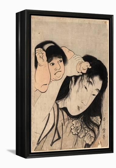 Yamauba No Kami O Tsukamu Kintaro-Kitagawa Utamaro-Framed Premier Image Canvas