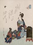 Te-Ike No Hana 'Hand-Picked Flower'-Yanagawa Shigenobu II-Mounted Giclee Print