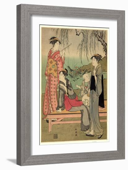 Yanagi No Niwa-Katsukawa Shuncho-Framed Giclee Print