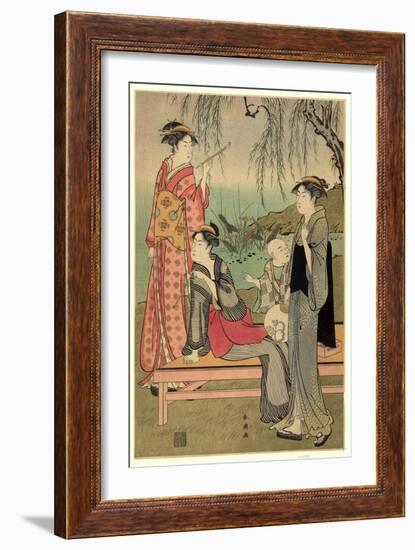 Yanagi No Niwa-Katsukawa Shuncho-Framed Giclee Print