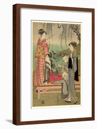 Yanagi No Niwa-Katsukawa Shuncho-Framed Giclee Print