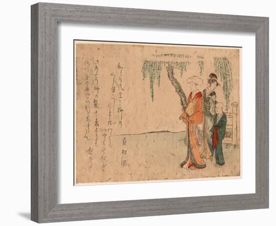 Yanagi No Sita No Bijin-Kubo Shunman-Framed Giclee Print