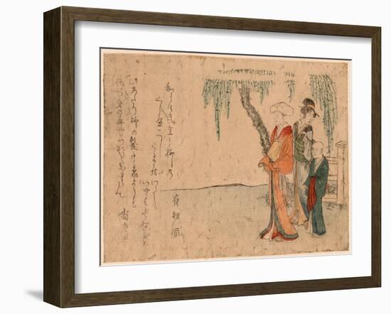 Yanagi No Sita No Bijin-Kubo Shunman-Framed Giclee Print