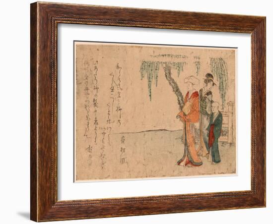 Yanagi No Sita No Bijin-Kubo Shunman-Framed Giclee Print