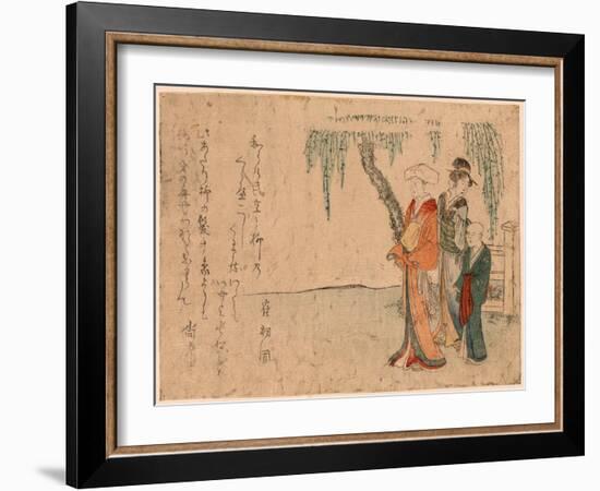 Yanagi No Sita No Bijin-Kubo Shunman-Framed Giclee Print
