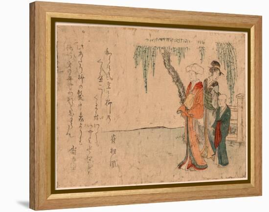 Yanagi No Sita No Bijin-Kubo Shunman-Framed Premier Image Canvas