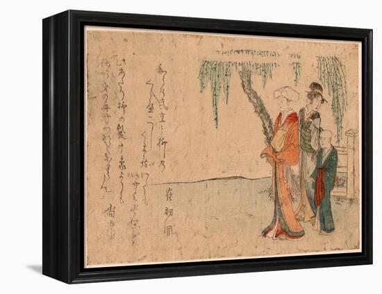 Yanagi No Sita No Bijin-Kubo Shunman-Framed Premier Image Canvas