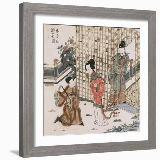 Yang Guifei in a Flower Garden-null-Framed Art Print