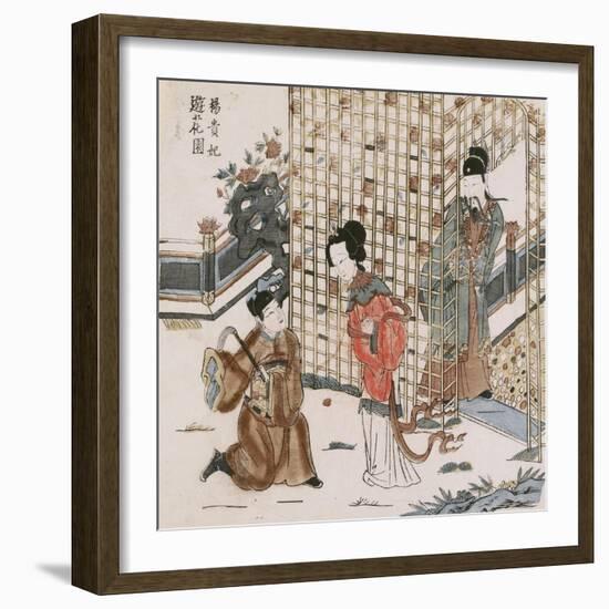 Yang Guifei in a Flower Garden-null-Framed Art Print