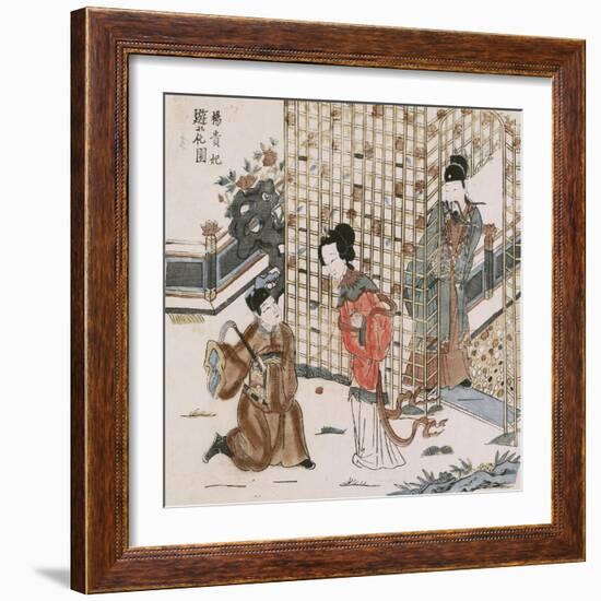 Yang Guifei in a Flower Garden-null-Framed Art Print