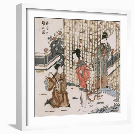 Yang Guifei in a Flower Garden-null-Framed Art Print