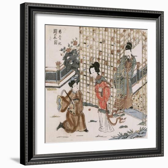 Yang Guifei in a Flower Garden-null-Framed Art Print