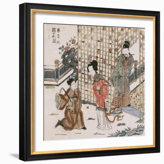 Yang Guifei in a Flower Garden-null-Framed Art Print