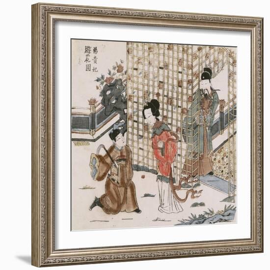 Yang Guifei in a Flower Garden-null-Framed Premium Giclee Print