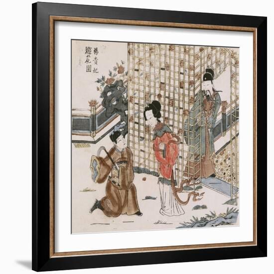 Yang Guifei in a Flower Garden-null-Framed Premium Giclee Print