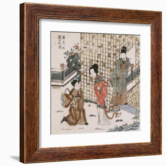 Yang Guifei in a Flower Garden-null-Framed Art Print