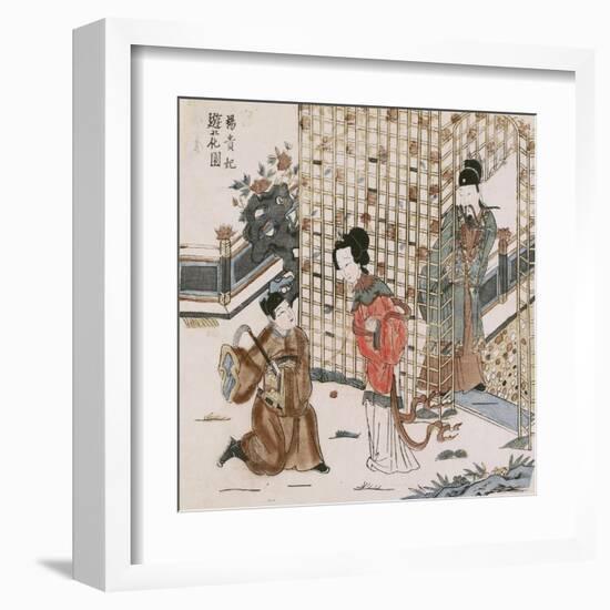 Yang Guifei in a Flower Garden-null-Framed Art Print