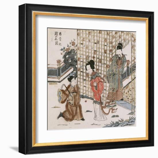 Yang Guifei in a Flower Garden-null-Framed Art Print