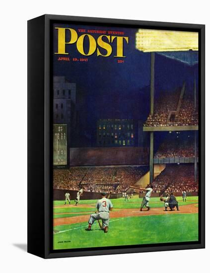 "Yankee Stadium," Saturday Evening Post Cover, April 19, 1947-John Falter-Framed Premier Image Canvas