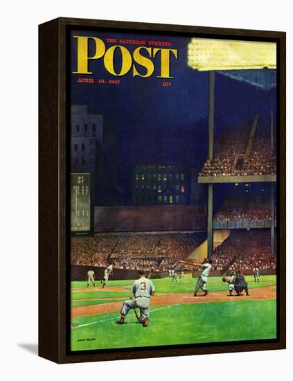 "Yankee Stadium," Saturday Evening Post Cover, April 19, 1947-John Falter-Framed Premier Image Canvas