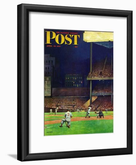 "Yankee Stadium," Saturday Evening Post Cover, April 19, 1947-John Falter-Framed Giclee Print