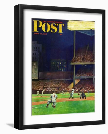 "Yankee Stadium," Saturday Evening Post Cover, April 19, 1947-John Falter-Framed Giclee Print