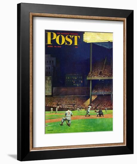 "Yankee Stadium," Saturday Evening Post Cover, April 19, 1947-John Falter-Framed Giclee Print