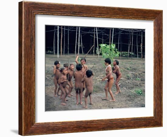 Yanomami Children, Brazil, South America-Robin Hanbury-tenison-Framed Photographic Print