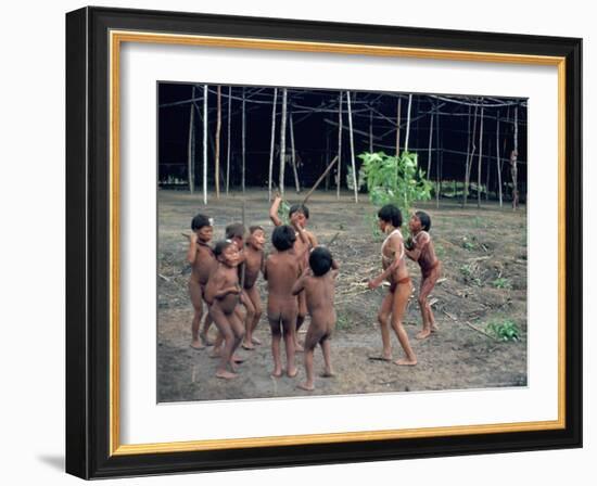 Yanomami Children, Brazil, South America-Robin Hanbury-tenison-Framed Photographic Print