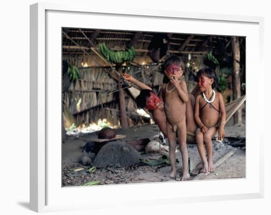 Yanomami Children, Brazil, South America-Robin Hanbury-tenison-Framed Photographic Print