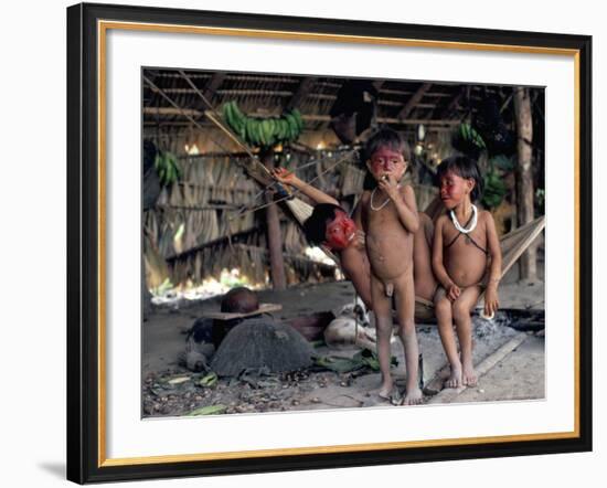 Yanomami Children, Brazil, South America-Robin Hanbury-tenison-Framed Photographic Print