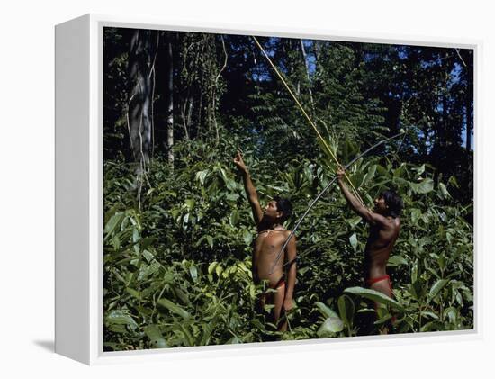 Yanomami Indian Hunters, Amazonas, Venezuela-null-Framed Premier Image Canvas