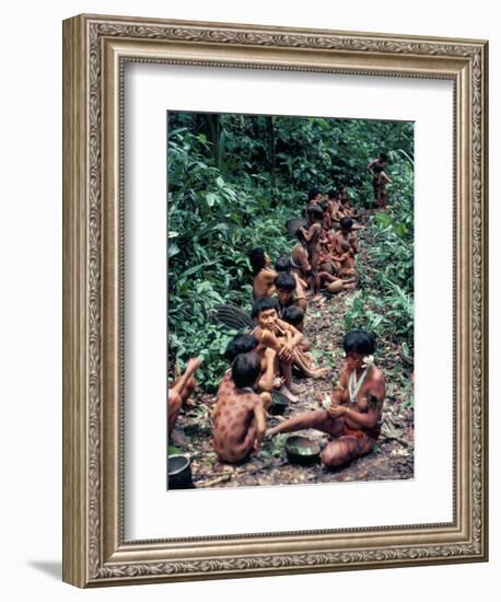 Yanomami on the Way to a Feast, Brazil, South America-Robin Hanbury-tenison-Framed Photographic Print