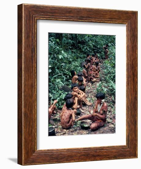 Yanomami on the Way to a Feast, Brazil, South America-Robin Hanbury-tenison-Framed Photographic Print