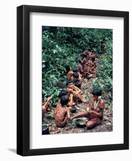 Yanomami on the Way to a Feast, Brazil, South America-Robin Hanbury-tenison-Framed Photographic Print