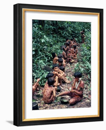 Yanomami on the Way to a Feast, Brazil, South America-Robin Hanbury-tenison-Framed Photographic Print