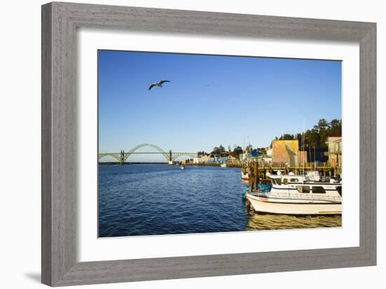 Yaquina Bay Harbor. Newport, OR-Justin Bailie-Framed Photographic Print