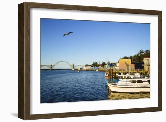 Yaquina Bay Harbor. Newport, OR-Justin Bailie-Framed Photographic Print