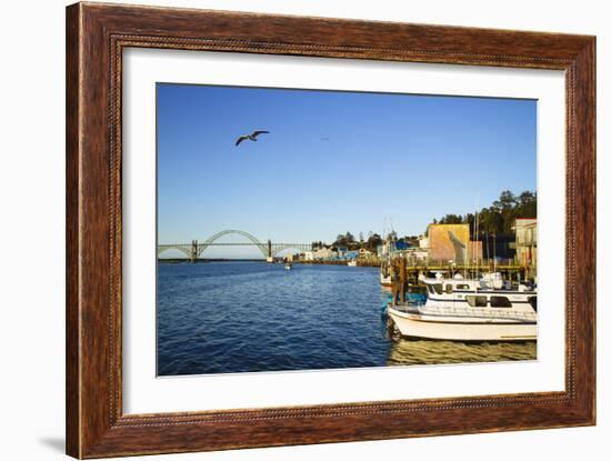 Yaquina Bay Harbor. Newport, OR-Justin Bailie-Framed Photographic Print