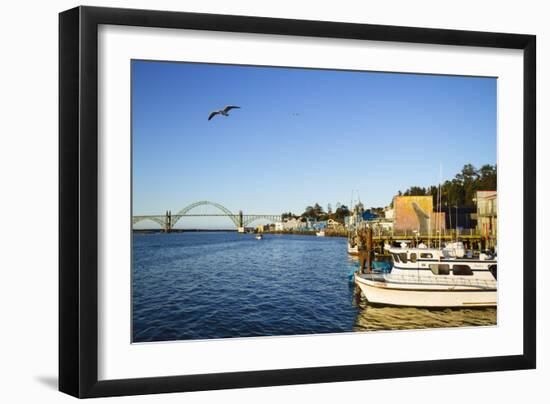 Yaquina Bay Harbor. Newport, OR-Justin Bailie-Framed Photographic Print