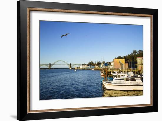 Yaquina Bay Harbor. Newport, OR-Justin Bailie-Framed Photographic Print