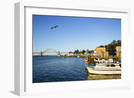 Yaquina Bay Harbor. Newport, OR-Justin Bailie-Framed Photographic Print