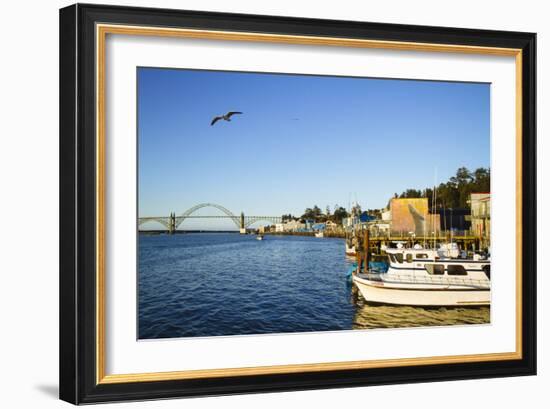 Yaquina Bay Harbor. Newport, OR-Justin Bailie-Framed Photographic Print