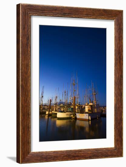 Yaquina Bay Harbor. Newport, OR-Justin Bailie-Framed Photographic Print