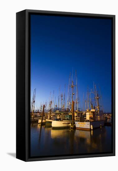 Yaquina Bay Harbor. Newport, OR-Justin Bailie-Framed Premier Image Canvas