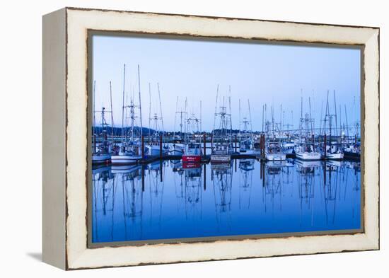 Yaquina Bay Harbor, Newport, OR-Justin Bailie-Framed Premier Image Canvas